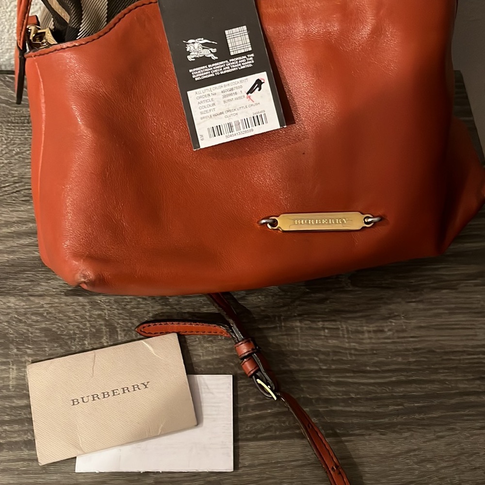 Authentic Burberry, Drawstring, Leather Shoulder … - image 6